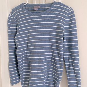Blue and White Striped Sweater